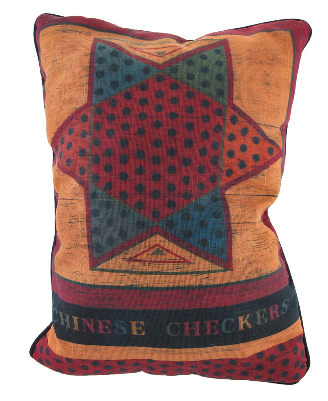 Checkerboard Chinese Checkers Decorative Throw Pillow 13in.X18in.